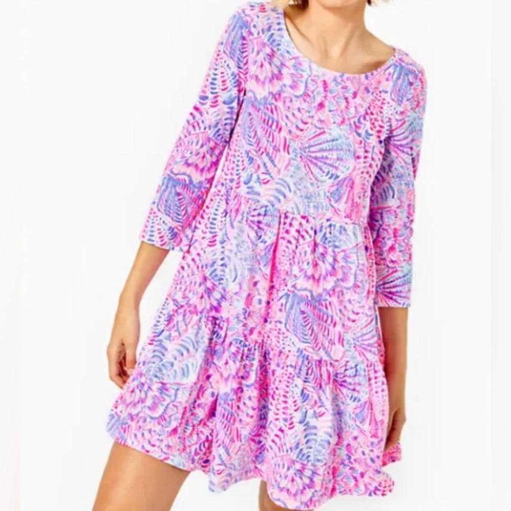 Lilly Pulitzer GEANNA Swing Dress in Razz Berry See You Soon size XXS - Picture 1 of 9